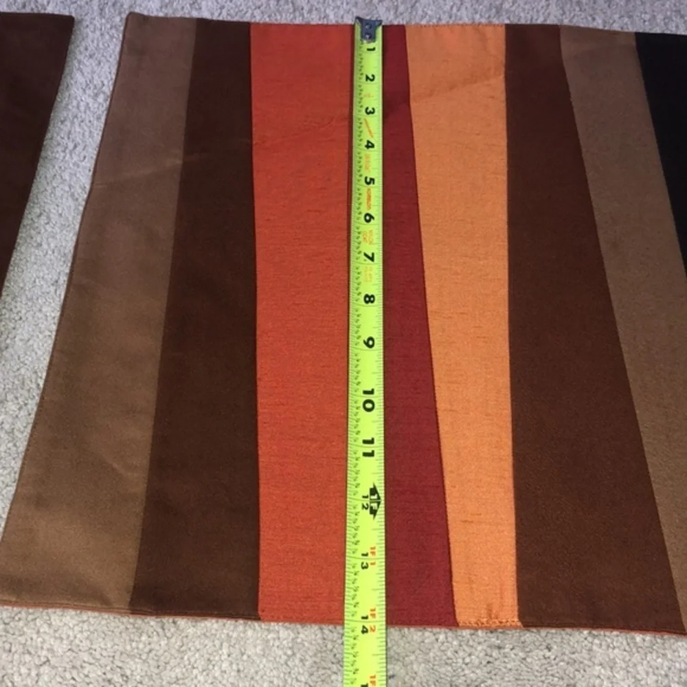 Crate & Barrel‎ Halloween Fall Thanksgiving Placemats Set (4) Orange Angle Multi